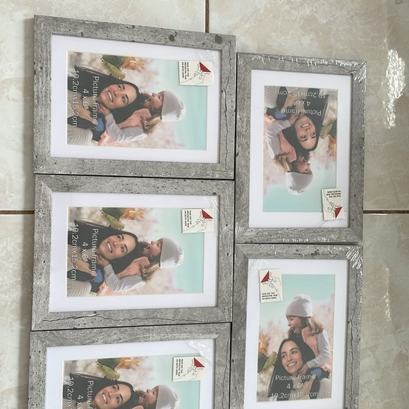 Light gray / white wood look 4x6 picture frame. NWT set of 5 - Picture 2 of 8